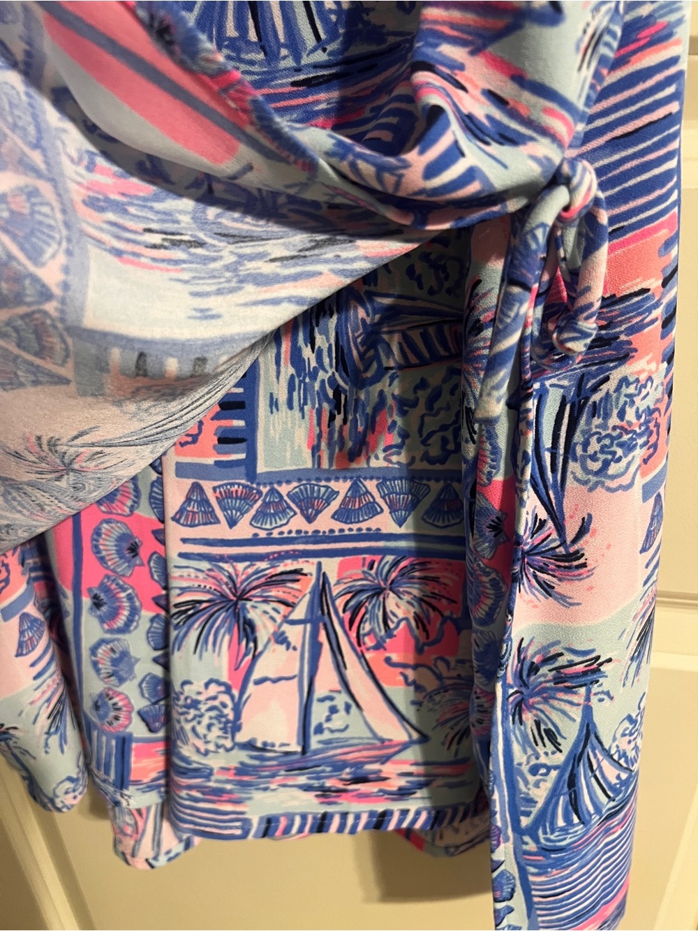 Lilly Pulitzer Pink and Blue Tropical Print Romper Dress - Picture 3 of 5